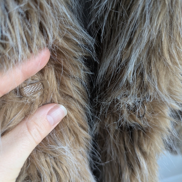 90s Does 70s VTG Penny Lane Trench Coat Afghan Paisley Print Faux Fur Trim 18 - Picture 12 of 16